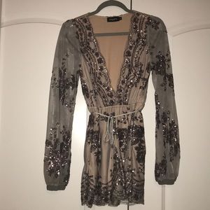 Sparkle gray/ silver romper